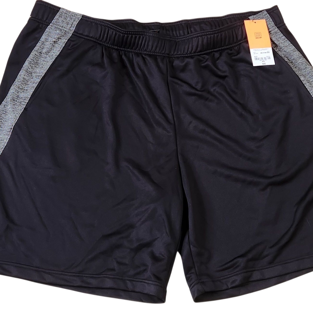 JCPenney Black and Gray Athletic Shorts with Elastic Waistband